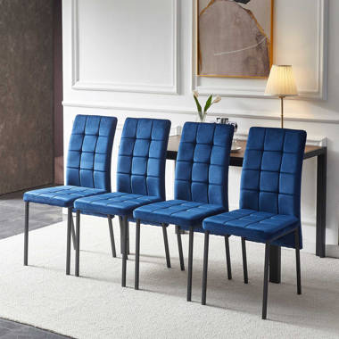 Navy blue dining online chairs set of 4